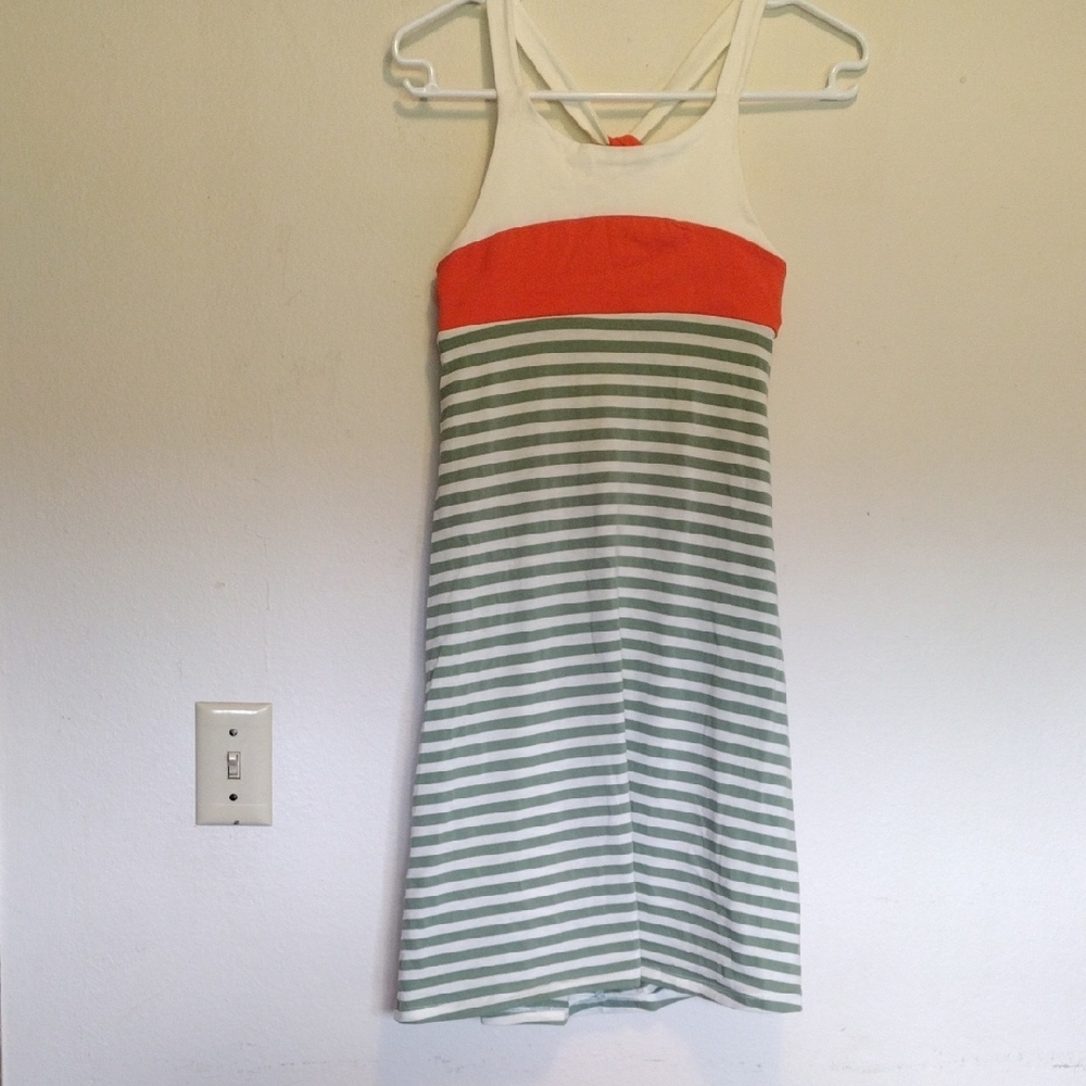 Green and White Halter Sundress for Casual Resort Wear